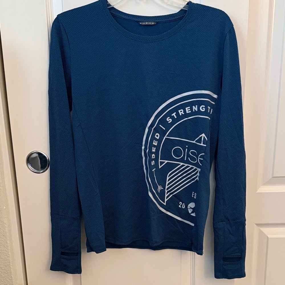 Oiselle Flyout Long Sleeve - watch window 8 - blue